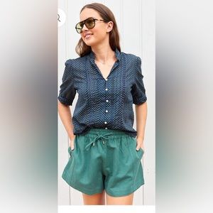 BIRDS OF PARADIS BY TROVATA Eloise Pintuck Blouse